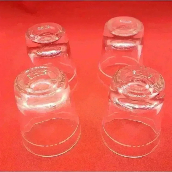 Lot of 4 Vintage 2 oz. White Line Marked Clear Bar Shot glasses - Picture 4 of 4